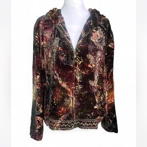 Chicos velvet embroidered hoodie